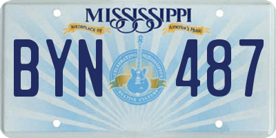MS license plate BYN487