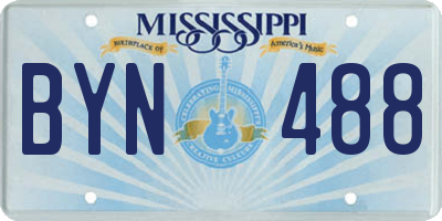 MS license plate BYN488