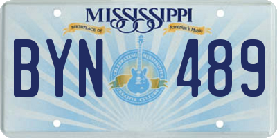 MS license plate BYN489