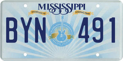 MS license plate BYN491