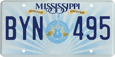 MS license plate BYN495