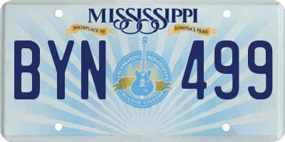 MS license plate BYN499