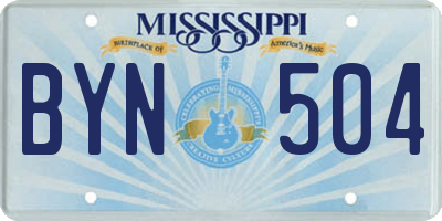 MS license plate BYN504