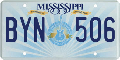 MS license plate BYN506