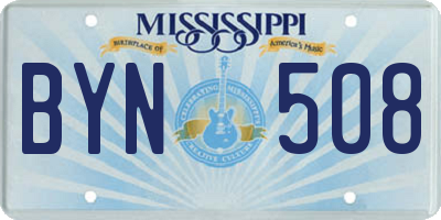 MS license plate BYN508