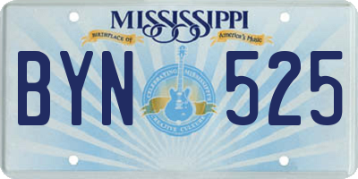 MS license plate BYN525