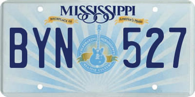 MS license plate BYN527