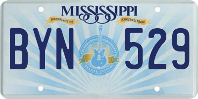 MS license plate BYN529