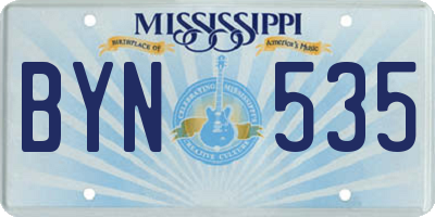 MS license plate BYN535