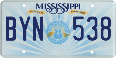 MS license plate BYN538