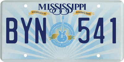 MS license plate BYN541