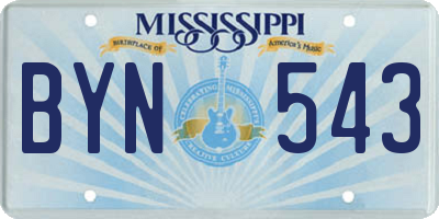 MS license plate BYN543