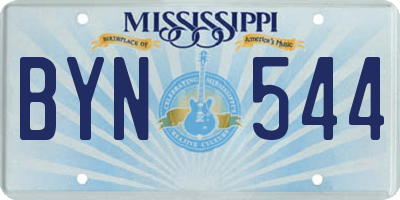 MS license plate BYN544