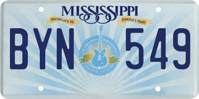 MS license plate BYN549