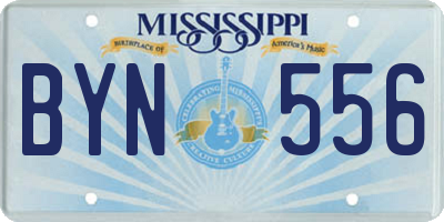 MS license plate BYN556