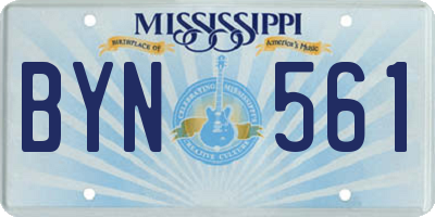 MS license plate BYN561