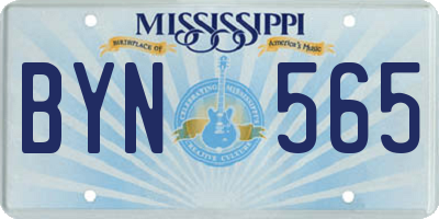 MS license plate BYN565