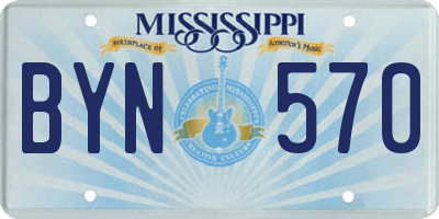 MS license plate BYN570