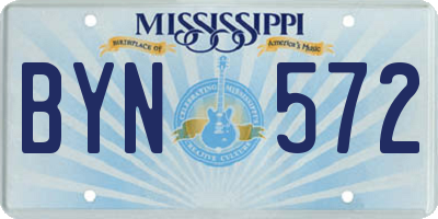 MS license plate BYN572