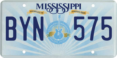 MS license plate BYN575