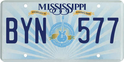 MS license plate BYN577