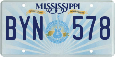 MS license plate BYN578