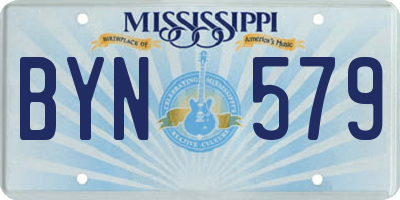MS license plate BYN579