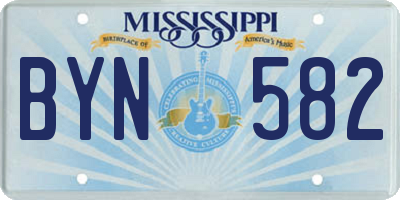 MS license plate BYN582