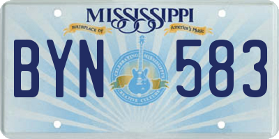 MS license plate BYN583