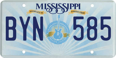 MS license plate BYN585