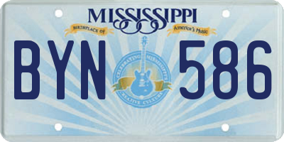 MS license plate BYN586