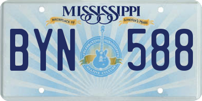 MS license plate BYN588