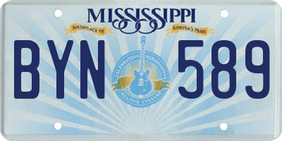 MS license plate BYN589