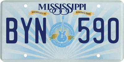 MS license plate BYN590
