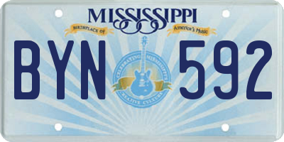 MS license plate BYN592