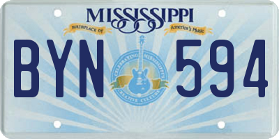 MS license plate BYN594