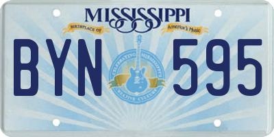 MS license plate BYN595