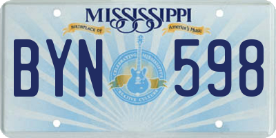 MS license plate BYN598