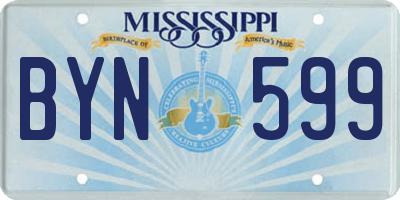 MS license plate BYN599