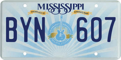 MS license plate BYN607