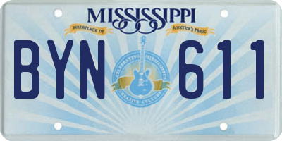 MS license plate BYN611