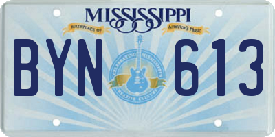 MS license plate BYN613
