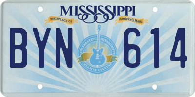 MS license plate BYN614
