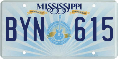 MS license plate BYN615