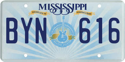 MS license plate BYN616