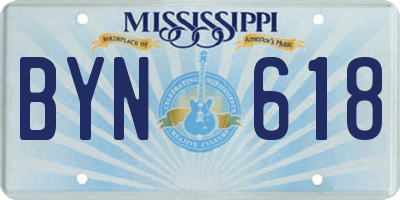 MS license plate BYN618