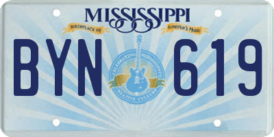 MS license plate BYN619