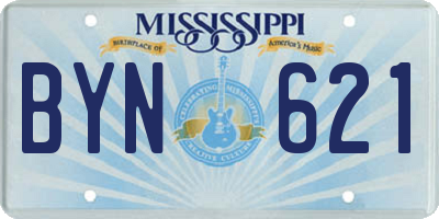 MS license plate BYN621