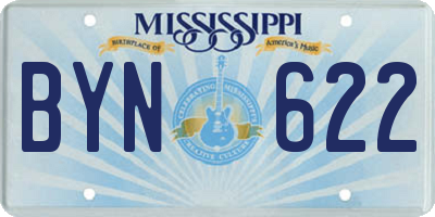 MS license plate BYN622