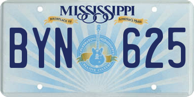 MS license plate BYN625